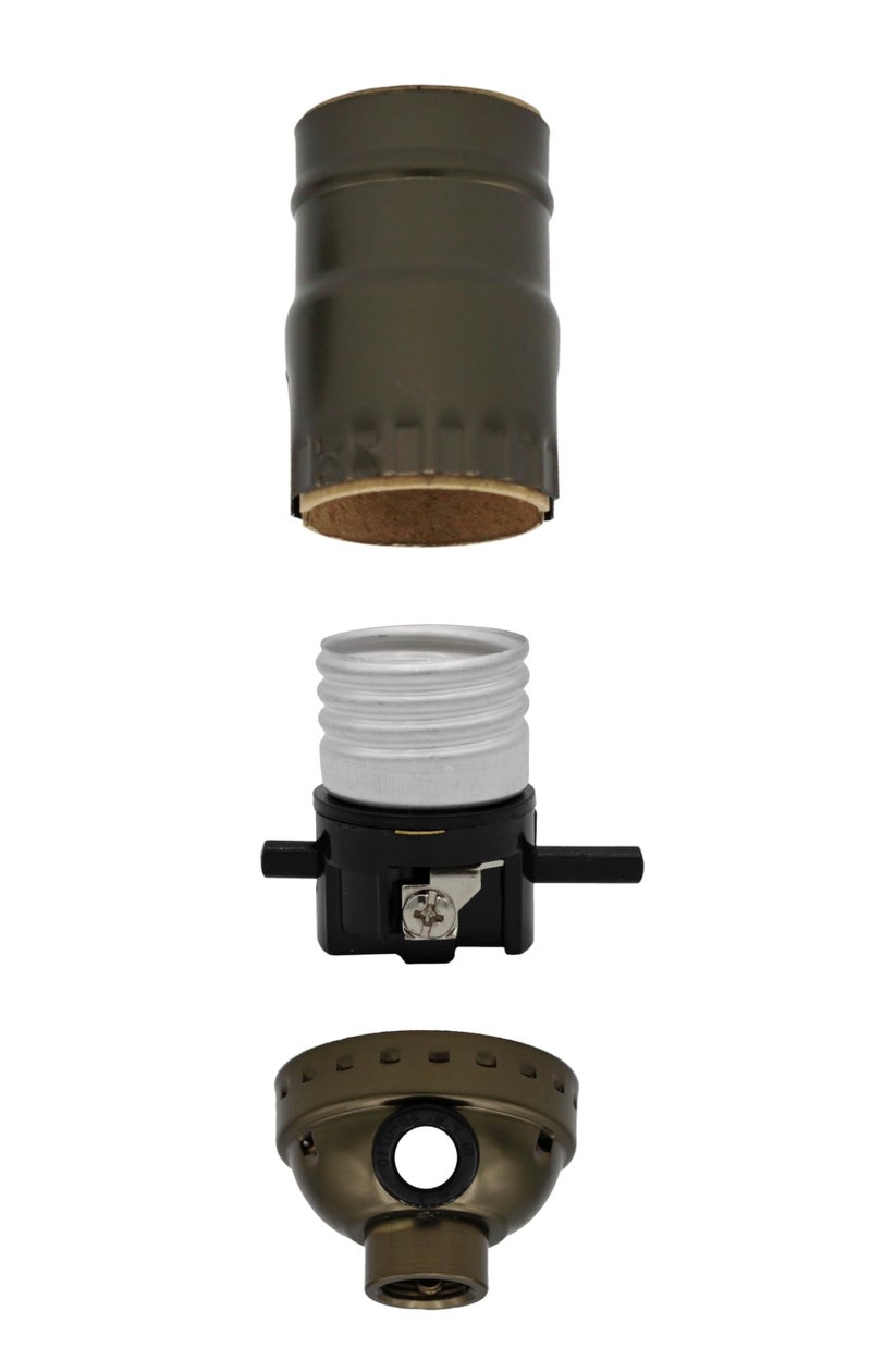 Creative Hobbies Make a Lamp or Repair Kit with Essential Hardware and Matching Cord (Antique Brass) - Image 3